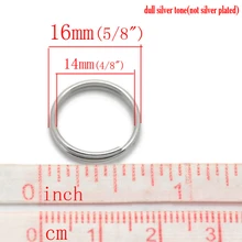 Doreen Linda Caixa 200PCs Cor Prata Split Rings Achados Moda DIY Componentes Para Fazer Jóias 16mm(5/8