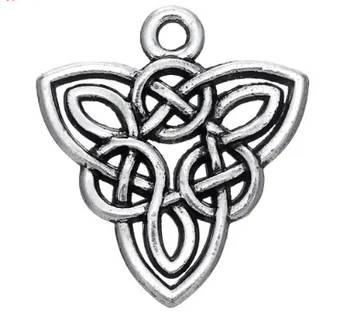 

50pcs ancient silver Nordic amulet knot Triangle alloy Pendant charm Handmade earring bracelet necklace DIY 19.5*22mm