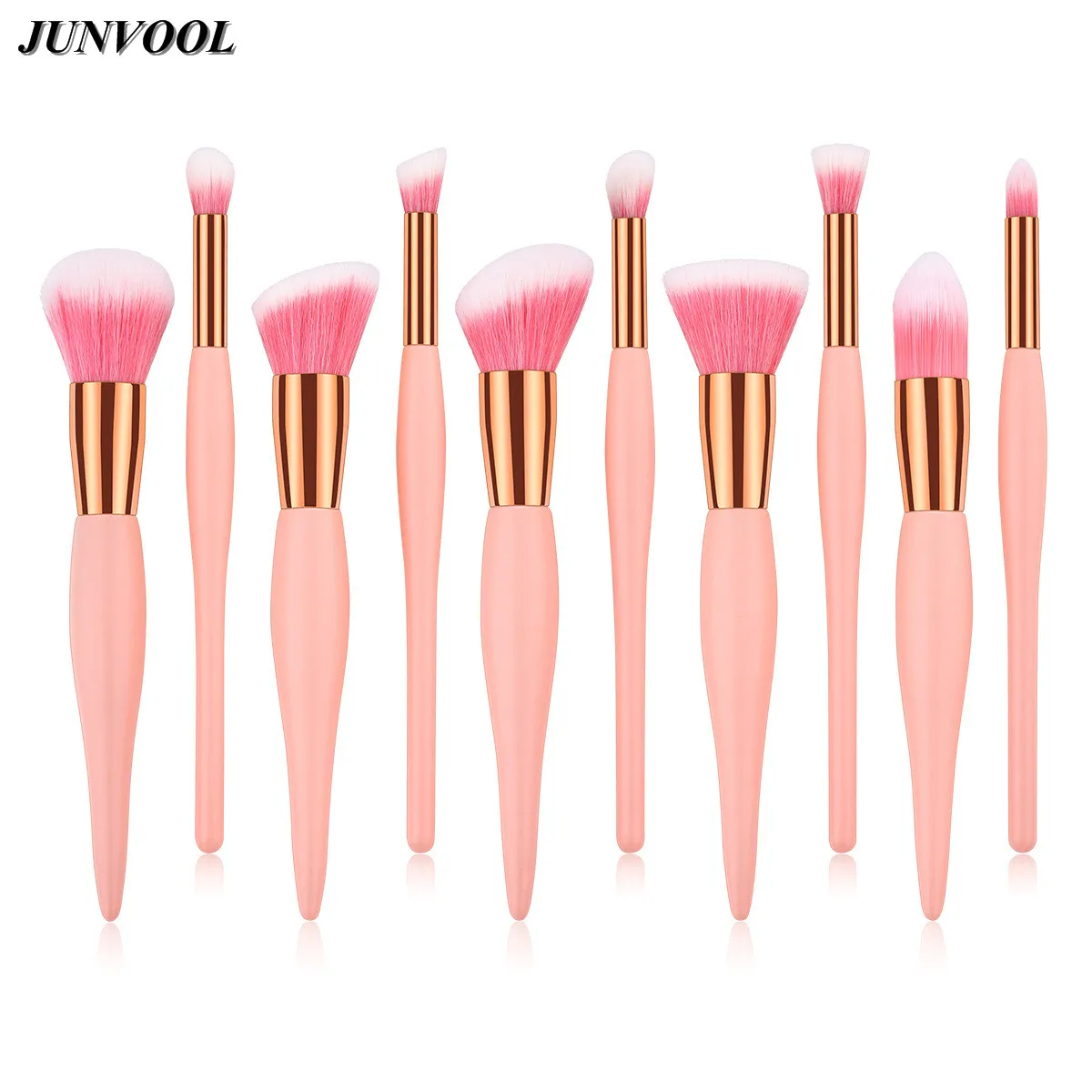 

Pink 10Pc Makeup Brushes Pro High Quality Foundation Blending Blush Eyeshadow Brush Women Beauty Make Up Maquiagem Cosmetic Tool