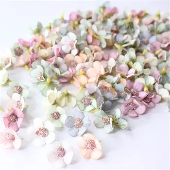 

50Pcs 2cm Multicolor Daisy Flower Heads Mini Silk Artificial Flowers for Wreath Scrapbooking Home Wedding Decoration
