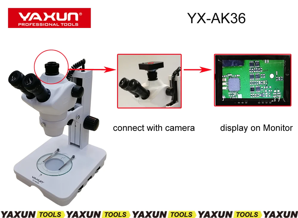 YAXUN YX-AK36 8X-50X Профессиональный бинокулярный стерео микроскоп высокое качество Мобильный телефон ремонт микроскоп