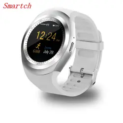 Smartch умные часы Y1 Сенсорный экран Фитнес фитнес-трекер Smartwatch Для мужчин Для женщин часы Поддержка SIM карты памяти Смарт Носимых Diveces
