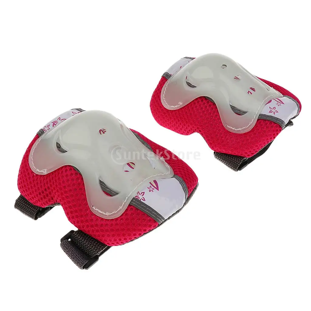 6 Pieces Kids Boy Girl Glow in the Dark Elbow Wrist Knee Pad Protector for Roller Skating Bike Scooter Cycling Skateboard
