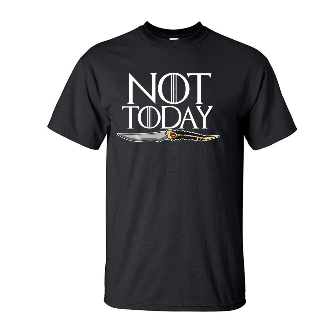 Game Of Thrones T-Shirt Men Arya Stark VS The Night King Not Today Letters Printed T Shirt 2019 Hot Summer Hip Hop Tops BZ083