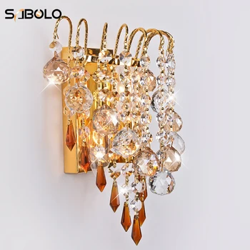 

LED Crystal Wall Lights Modern Art High Grade Crystal Wall Lights Lamp For Home Bedroom Room Decoration Indoor Lighting Lamps