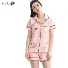 Новая весенне-летняя Хлопковая пижама с короткими рукавами, женская пижама, шорты, Женская пижама, комплект одежды для сна, пижама