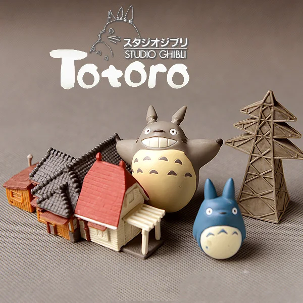 

Japanese anime Original genuine kawaii Totoro house action figure model microlandscape decoration kids toy collectible