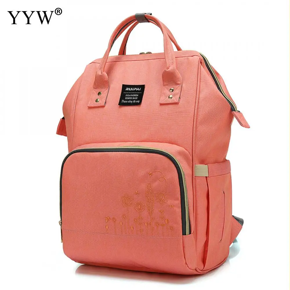 

Pink Nylon separating dry and moist Mom Backpack Large Capacity Backpack Female 4 Colors High Quality Lady's Shopping Bags