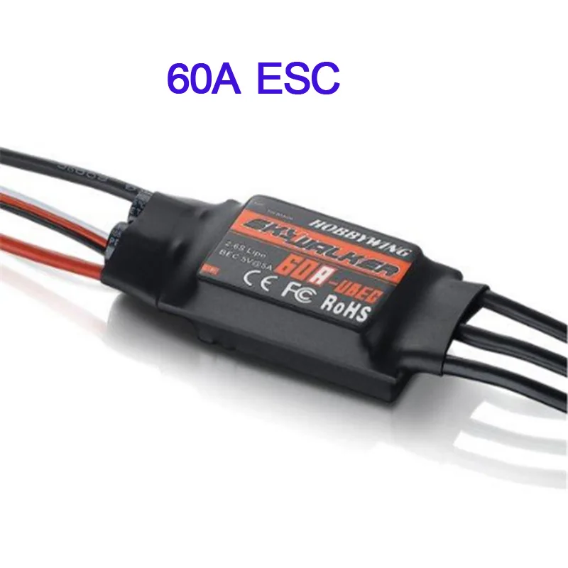 Hobbywing Skywalker 15A 20A 30A 40A 50A 60A 80A бесщеточный ESC Регулятор скорости W/UBEC для RC самолета вертолета FPV Accs - Цвет: 60A