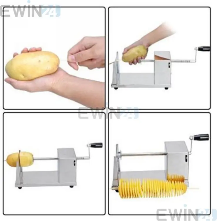 Stainless Steel  Potato Slicer Cutter Carrot Spiral Cutting Machine Vegetable Tools (9)