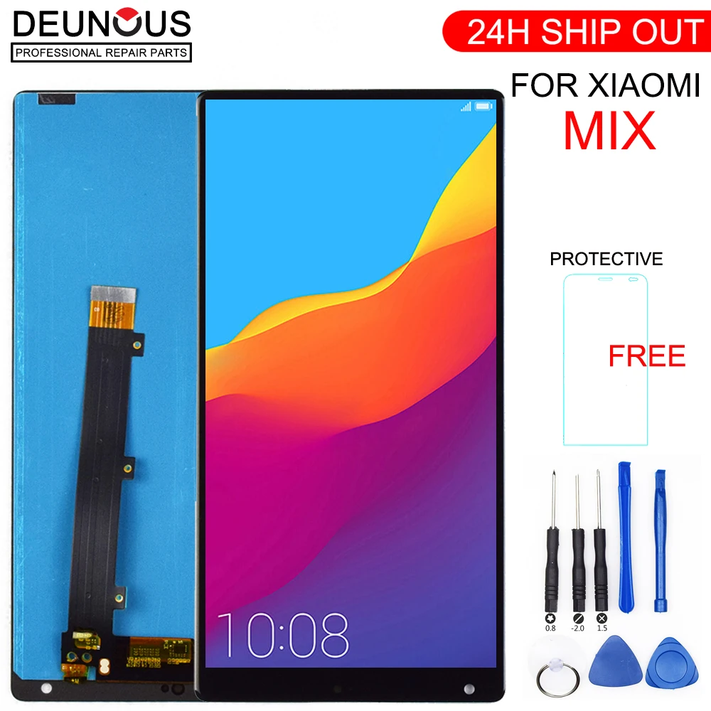

New Xiaomi Mix LCD Display Touch Screen Digitizer Assembly With Frame For 6.4" Xiaomi Mi MIX LCD Black White Replacement Parts