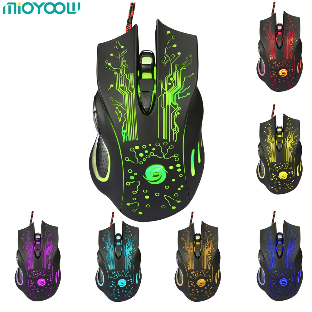 Colorful Glowing Gaming Mouse LED Optical USB Wired Ergonomic Mouse