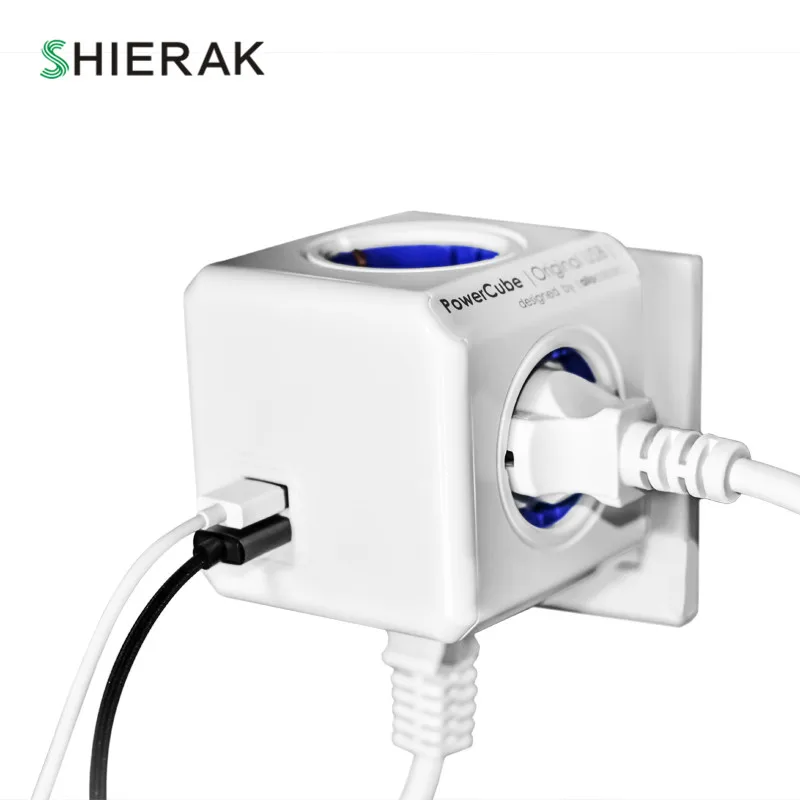SHIERAK умный дом Мощность Cube разъем штепсельная вилка европейского стандарта 4