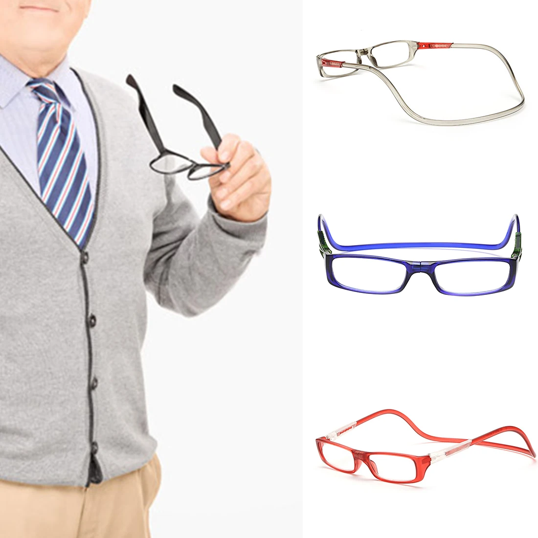 

Ultralight Presbyopic Glasses 150/200/250/300 Degree Glasses Magnifiers Portable Collapsible Reading Glasses