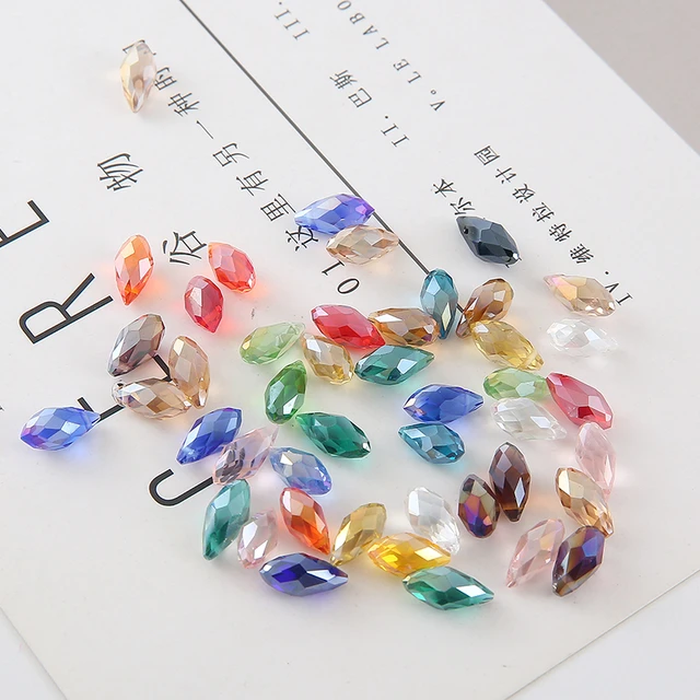 50pcs Multicolor Crystal Teardrop Beads Cross Hole Waterdrop Faceted Glass  Bead For Jewelry Making Necklace Bracelet Earring Diy - Beads - AliExpress