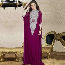 Caftan Long Dubai Muslim Kaftans Abayas Arabic Turkish High Neck Plus Size Evening Robe Abayas for Woman Islamic