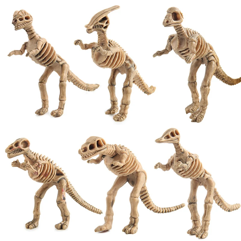 Us 435 40 Off12pcsset Plastic Animals Dinosaurs Skeleton Model Fossil Skull Skeleton Plastic Action Figure Model Toys Gift For Kids E In Action - 
