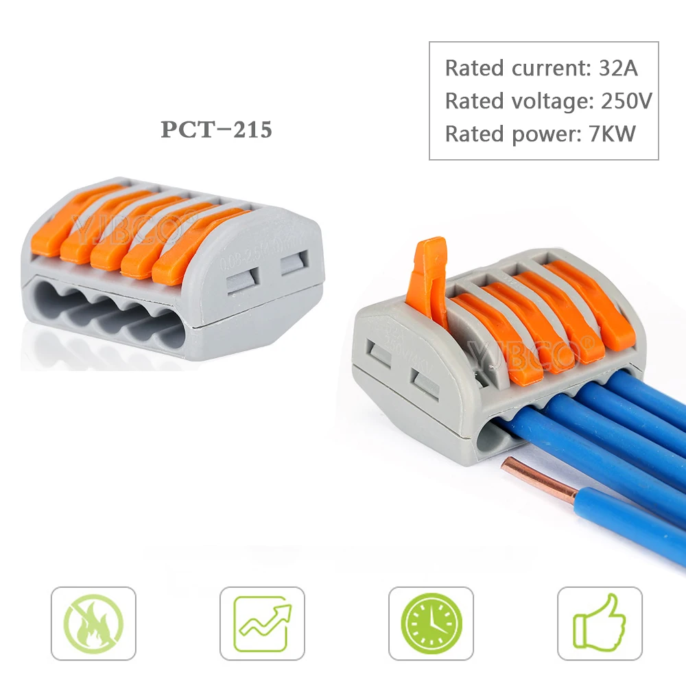 Клеммная колодка для быстрой проводки с рычагом 100 2 5 мм2 50 шт. 0 08 шт.|4pin wire|3pin wirewire