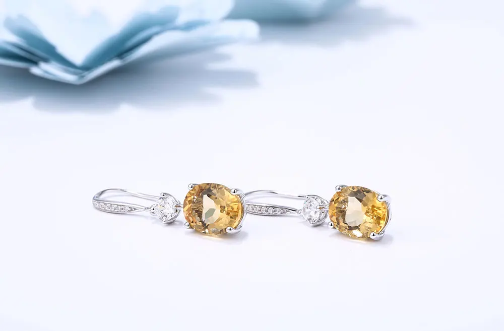 silver citrine earrings CAE01836SD-1 (3)