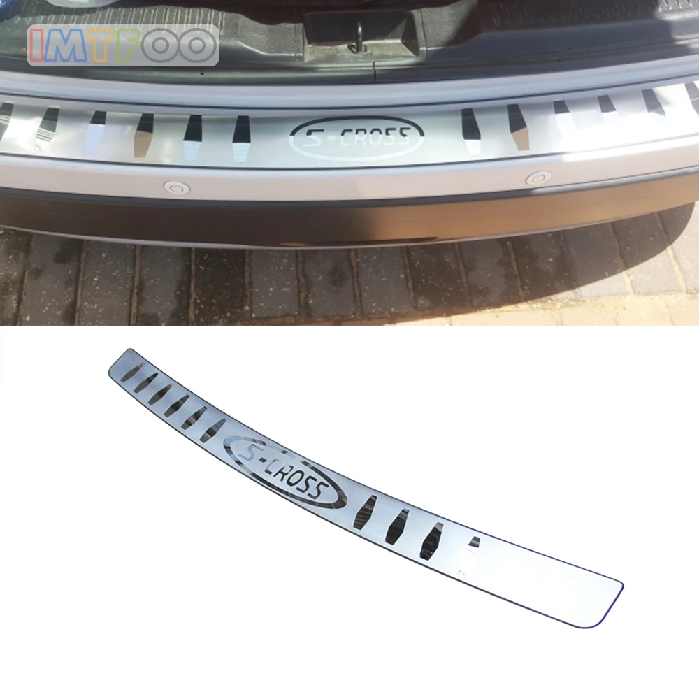 

IMTFOO STAINLESS STEEL REAR DOOR TRUNK HATCH TAILGATE TRIM COVER MOLDINGS FOR SUZUKI S-CROSS SX4 2015 2016 2017 ACCESSORIES