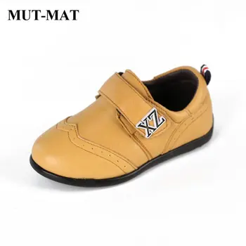 

2019 Autumn Children shoes New Fashion Quality leather Baby Shoes Black Leather Boy High quality soft lining Shoes