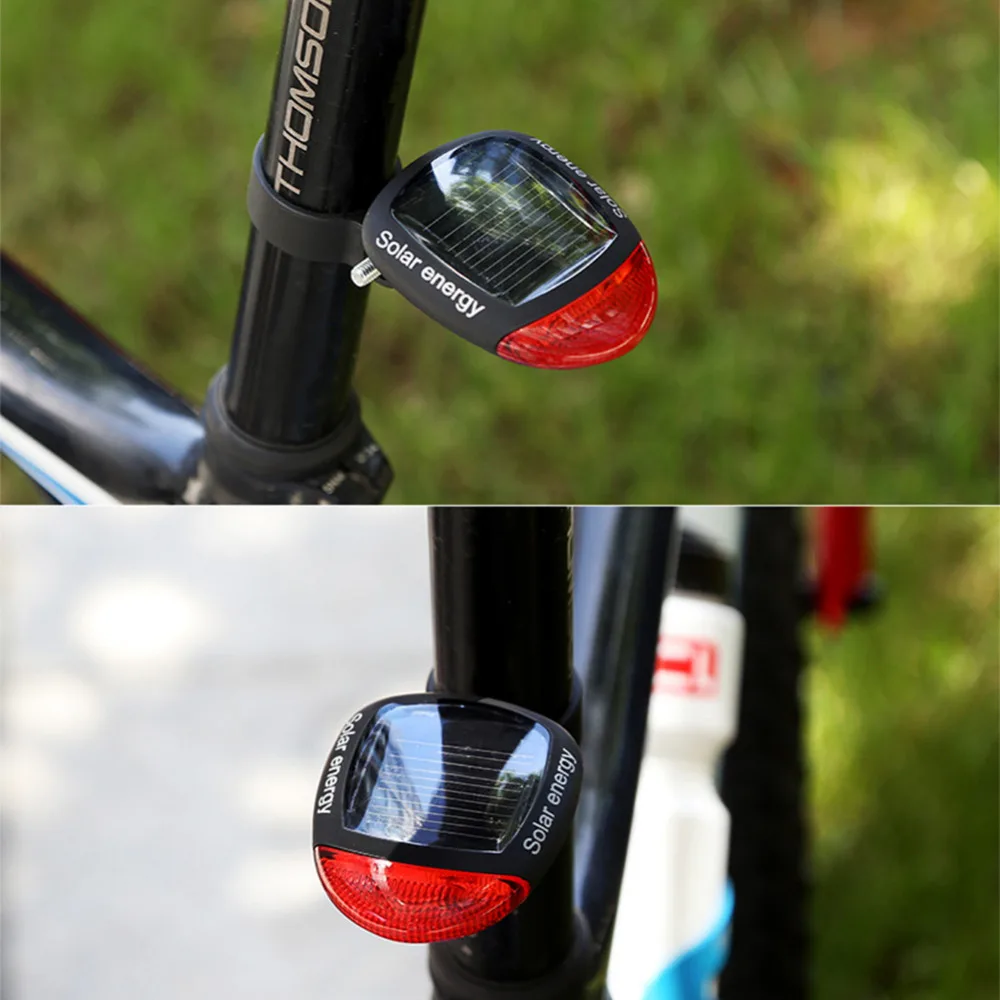 Perfect New Solar Powered LED Rear Flashing Tail Light for MTB Bicycle Cycling Lamp Safety TR with Adjustable Clamp Waterproof Bike 2