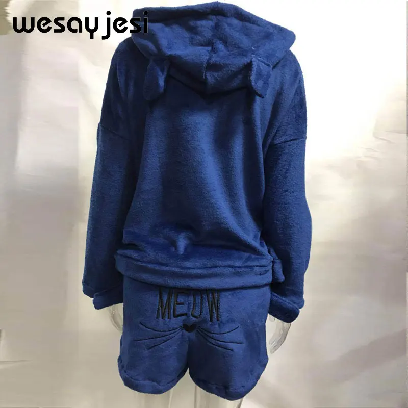 Sports Suit Female Women tracksuit Plus Size 5XL Winter Warm Pajamas Two Piece Set Sleepwear Cute Cat Meow Pattern Hoodies Sports Suit Female Women tracksuit Plus Size 5XL Winter Warm Pajamas Two Piece Set Sleepwear Cute Cat Meow Pattern Hoodies