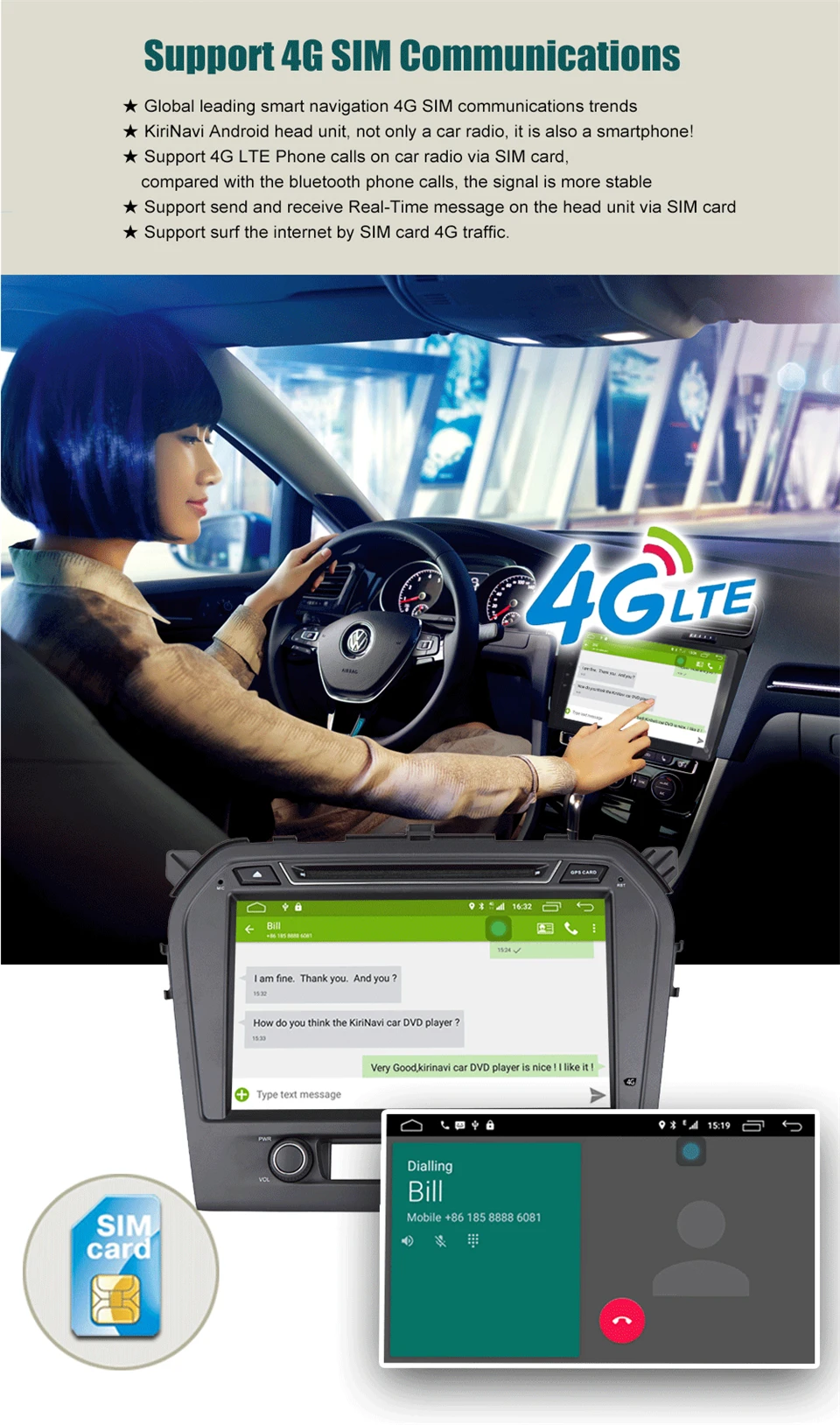 Excellent KiriNavi Octa core 4G LET android 7 car radio for Suzuki Grand Vitara dvd gps 2015 - 2017 support 4K Video 4G 3