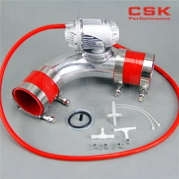 

SQV Blow Off Valve BOV IV 4+2.36''60mm 90 degree Flange Pipe+RED silicon Hose kit