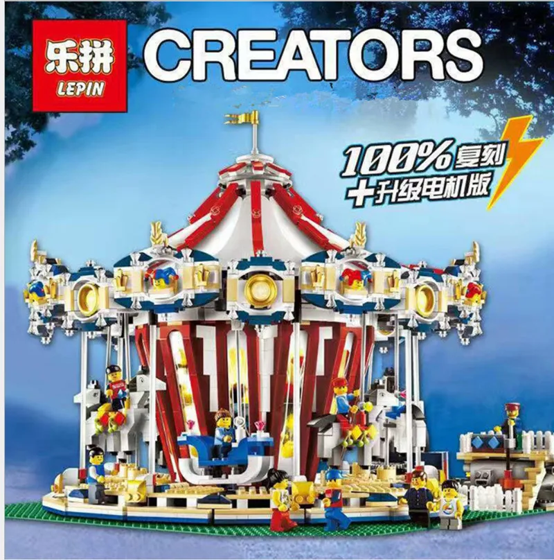 

lepin amusement park carousel Lepin Ceator 15013A City Street Model Building Blocks Toy LegoINGlys amusement park 10196