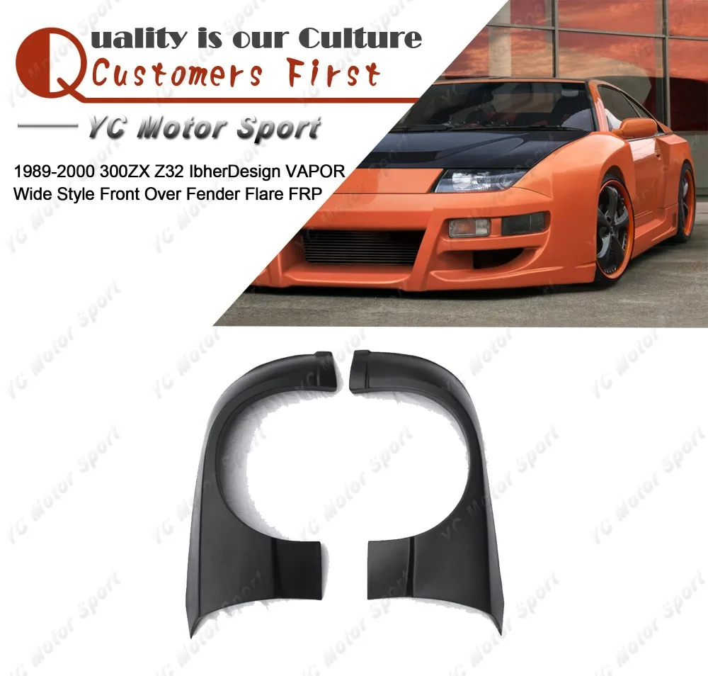 Acessórios do carro De Fibra De Vidro FRP IbherDesign VAPOR Estilo Ampla Frente Fender Fit Para 1989-2000 300ZX Z32 Frente Ao Longo do fender Alargamento
