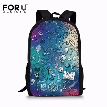 

FORUDESIGNS Rainbow Science Pattern Casual Travel Backpack for Lady Big Capacity Schoo Bag for Teenager Girls Softback Bookbag