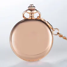 Винтаж Ретро розовое золото Сталь мужские для женщин кварцевые карманные часы с подвеской цепочки и ожерелья цепи Relogio де Bolso для лазерной выгравир