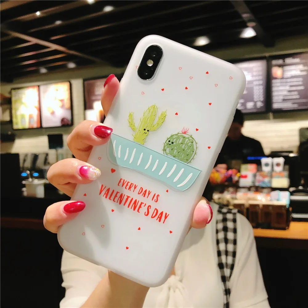 Cute cartoon plant Patrick star pattern transparent soft TPU back cover for iPhone 6 6s 7 8 Plus X Xs Max XR phone case FUNNDA |