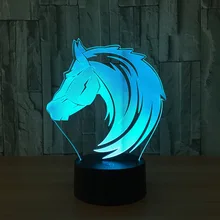 Новинка 3D свет красивая лошадь светодиодный ночник USB настольная лампа прикроватный ночник для детей подарки по всему миру Прямая поставка