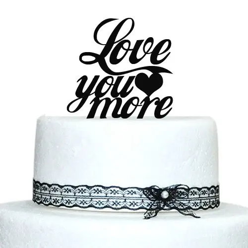 Customized 6 Acrylic Wedding Cake Toppers Personalized Quote Customized 6 Acrylic Wedding Cake Toppers Personalized Quote Topper Love You More Decoration