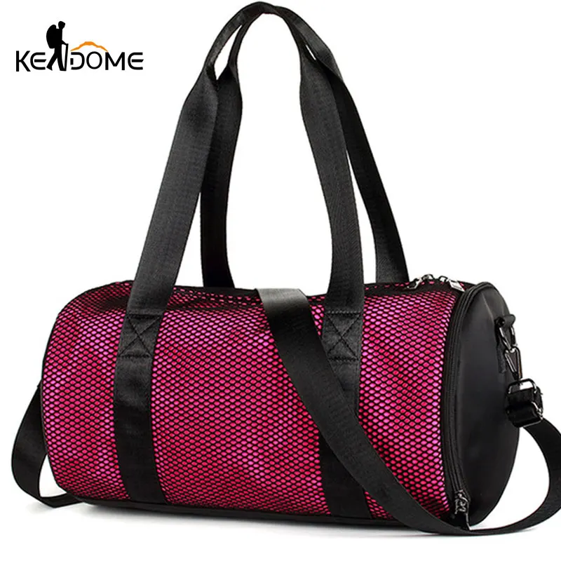 

Top Nylon Gym Bag Male Bag Sport Shoe Bag for Women Fitness Hollow Out Mesh Yoga Bag Travel Over the Shoulder Handbags XA482WD
