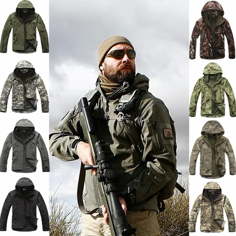Открытый Спорт Softshell куртки Для мужчин Пеший Туризм Охота Одежда TAD Камуфляж Военно-Тактические наборы Кемпинг HJ004