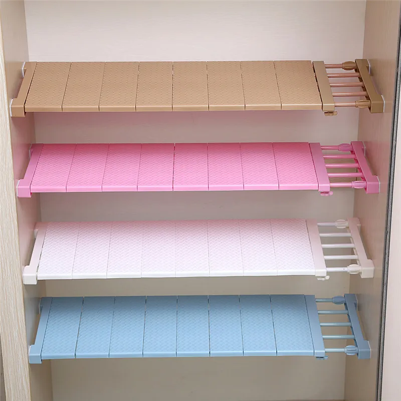 Upgrade Wardrobe Storage Rack Cabinets Kitchen Partition Nail Telescopic Spacer Frame Kitchen Wardrobe Storage Layered Separator