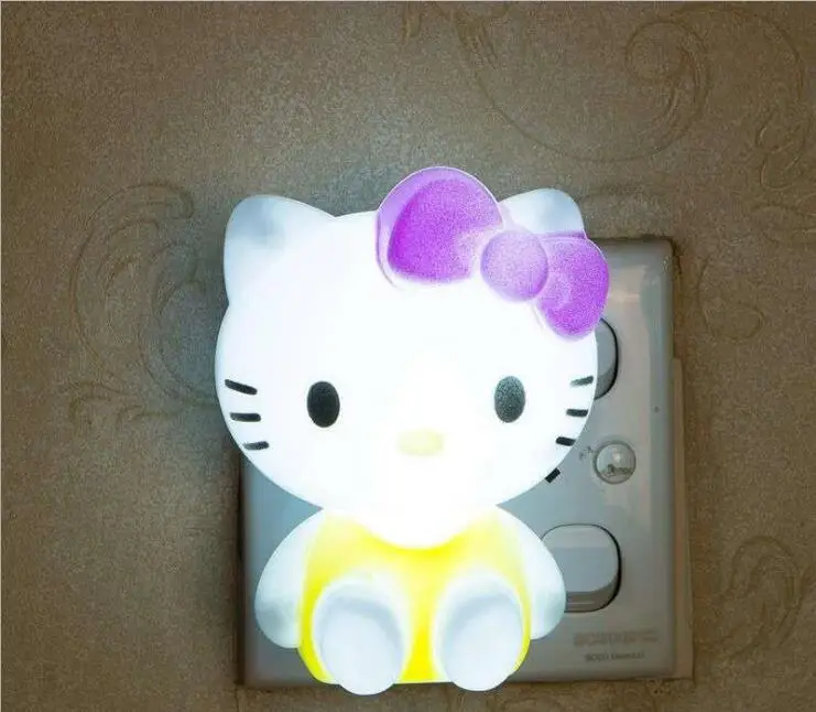 Светодиодный светильник в мультяшном стиле Kitty для девочек 220 В ночная лампа