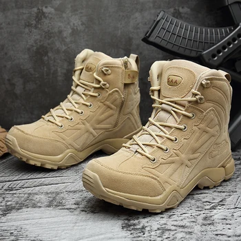

Brand Men's Boots Military boot Tactical Big Size Army Bot Male Shoes Safety Combat Mens Chukka Ankle Bot Motocycle Boots 1601