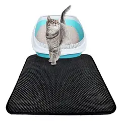 Кошачьих туалетов коврик EVA двойной Слои кошачьих туалетов Траппер коврики с Водонепроницаемый дно Слои Черный кот Кровать