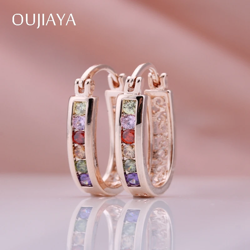 

OUJIAYA New Arrivals 585 Rose Gold Natural Zircon Dangle Earrings Dangle Earrings Women Symmetry Luxury Wedding Party Jewelry184