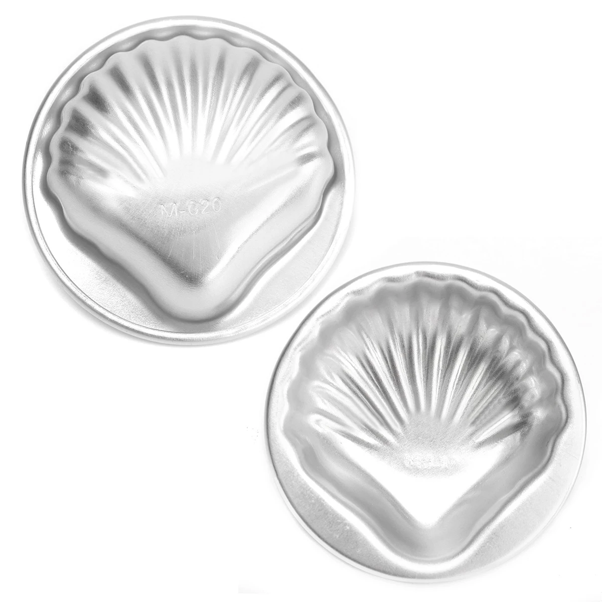 JX-LCLYL 2pcs New Aluminium Alloy Shell Shape Bath Bomb Mold Cake  Jelly DIY Metal Molds