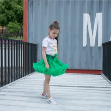 Юбка-пачка зеленого цвета; юбки для девочек; короткие юбки до колена для девочек; сезон весна-лето