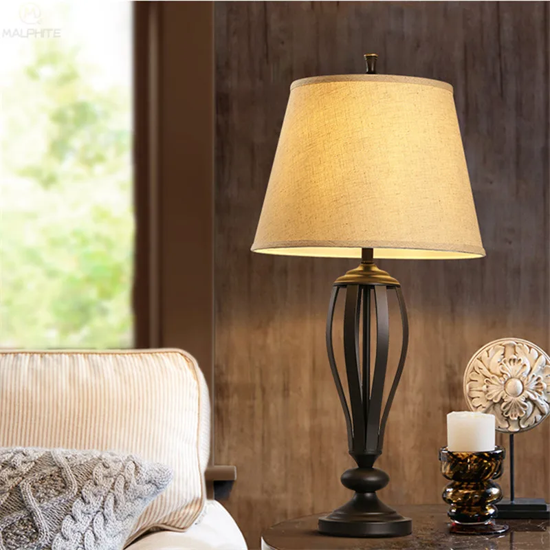 Американская деревянная настольная лампа в пасторальном стиле, настольная лампа для гостиной, прикроватная лампа для спальни, светильник, Настольный светильник, декор интерьера