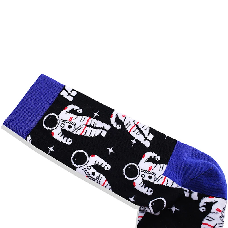 Женские хлопковые носки с принтом в виде космонавтов, Осень-зима