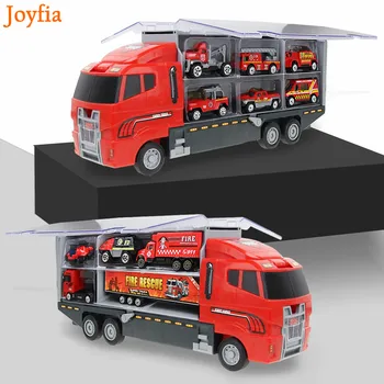 

11PCS Alloy Diecast Metal Car Vehicles Truck Toys Engineering Fire Truck Toys 1:64 Scale Model Car Gifts Toys for Boys Kids [