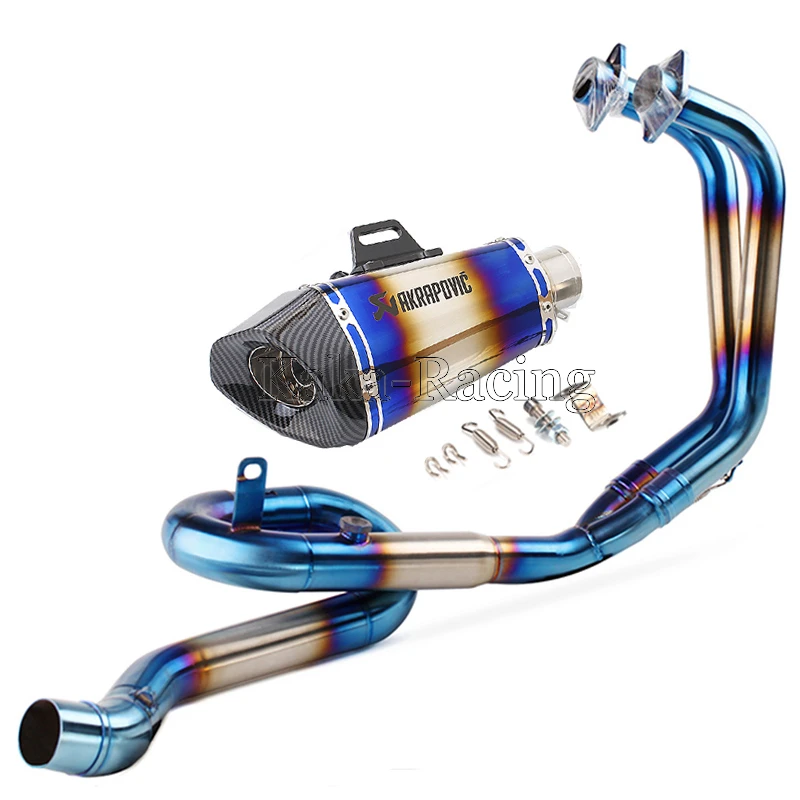 

MT-03 Motorcycle Full Exhaust system slip on pipe + Akrapovic Muffler Escape Tail For Yamaha R3 R25 2014 - 2018 2019