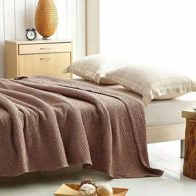 100 washed cotton chunky knit weighted blanket cobijas para cama Reversible summer Cozzy bed